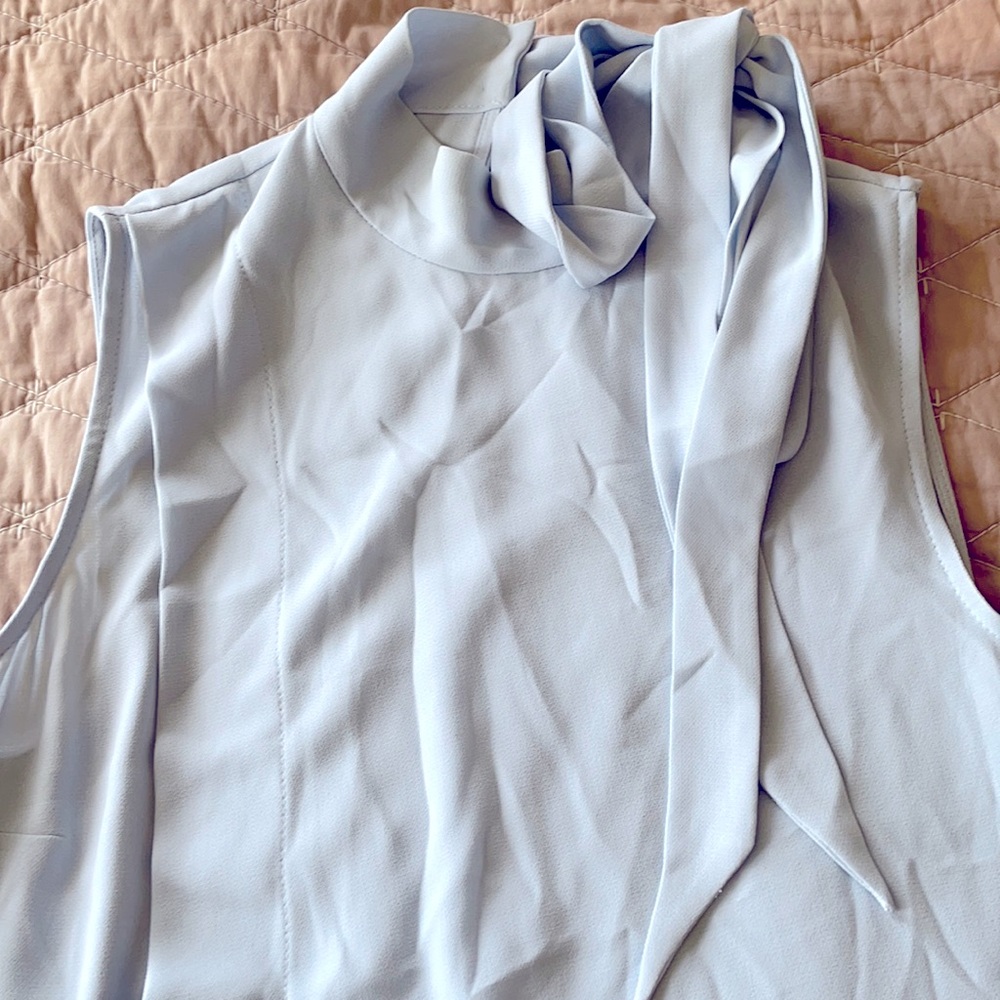 Rachel Roy pastel blue high neck blouse